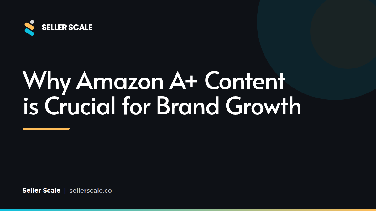An elegant infographic layout showing Amazon listing optimization with A Plus Content modules.